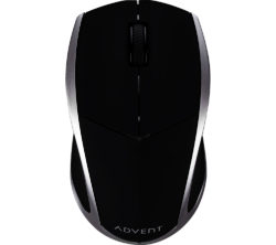 ADVENT  AMWL3B15 Wireless Blue Trace Mouse - Black & Silver